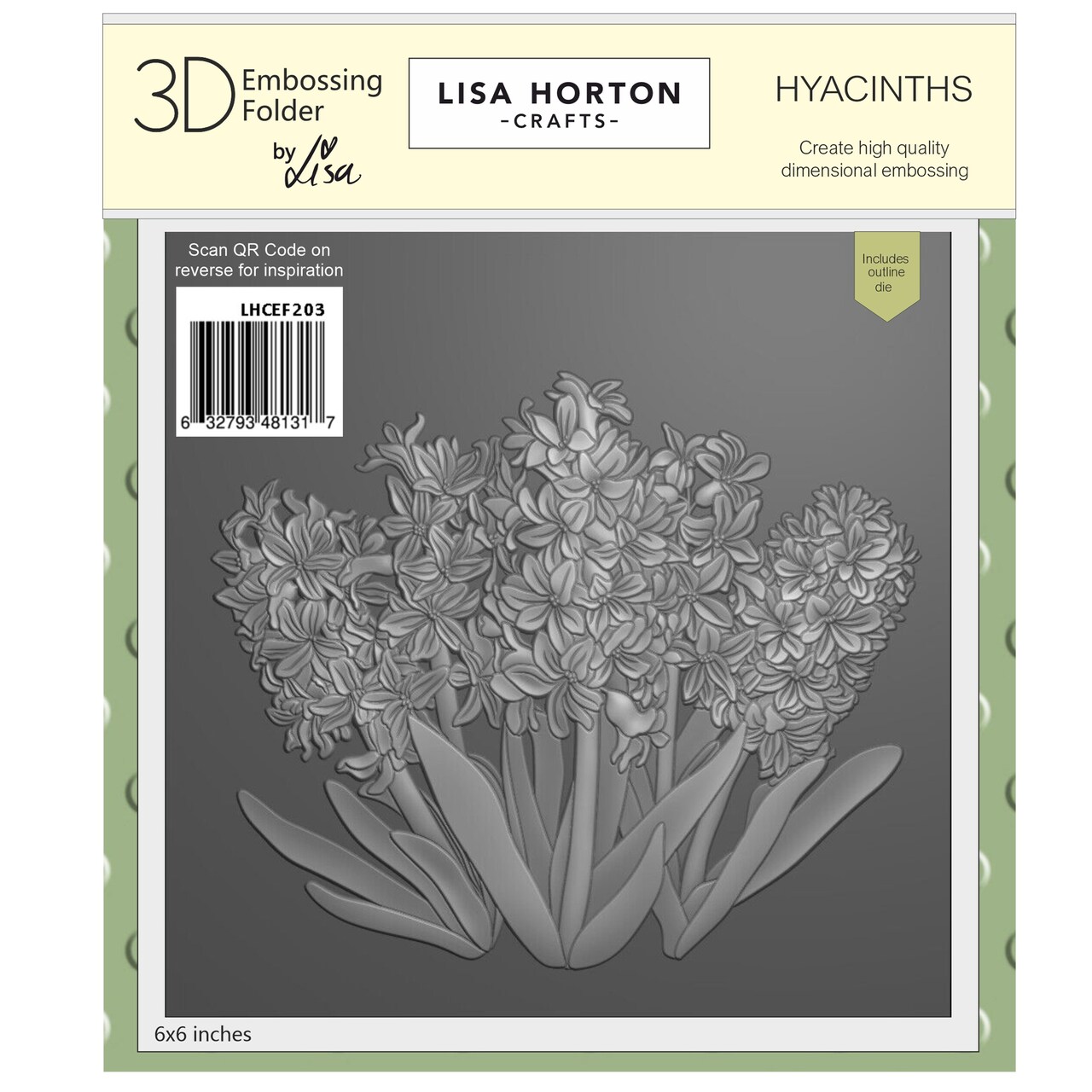 Lisa Horton Crafts Embossing Folder And Die 6"X6"-Hyacinths